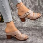 41 SIZE European and American hollow thick heel Roman sandals - Image 5