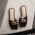 39 SIZE internet celebrity fashion chain flip flops flat sandals - Image 2