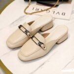 Women's soft leather slip-on sandals, 2026 summer and autumn new style, chunky heel, backless, one-piece slip-on. - Image 6