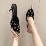 Large Size Cross-Border Closed-Toe Half-Slippers, High Heels, New Summer Style, High-End Light Luxury Outdoor Wear, Pointed Toe Stiletto Slippers for Women - Image 8