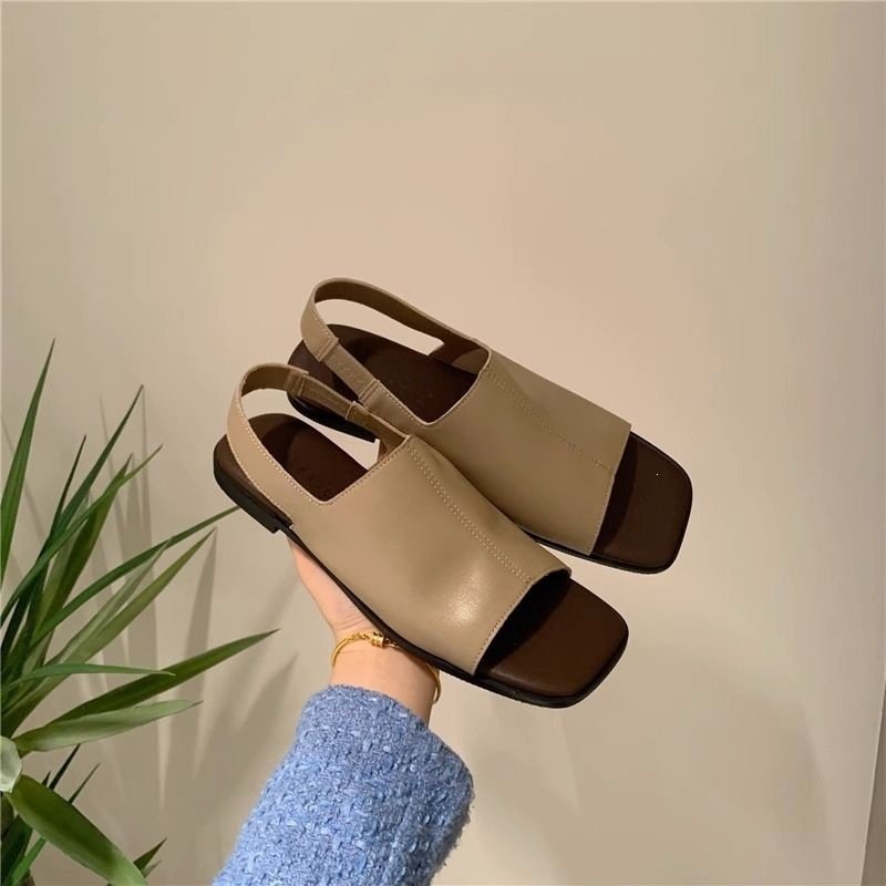 O1CN01ZIhdiR27p4HxUl75d_!!2222643277845-0-cib Women's cross-border sandals, new summer style, soft flat sole, retro fashion, versatile Korean style, genuine soft leather sandals, export. - Image 1
