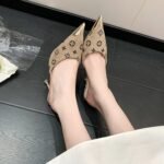 Large Size Cross-Border Closed-Toe Half-Slippers, High Heels, New Summer Style, High-End Light Luxury Outdoor Wear, Pointed Toe Stiletto Slippers for Women - Image 9