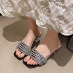 2026 New Summer High-End French-Style Sandals for Women, Elegant Open-Toe Slip-On Shoes